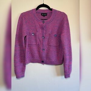 NWOT Marled Pink Metallic Knit Cardigan